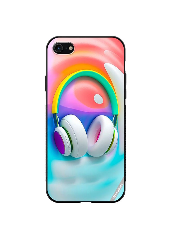 VR CREATIVE Protective Case Cover For Apple iPhone 7/8/SE 2020 Music Headphones Design Multicolour - Image 1