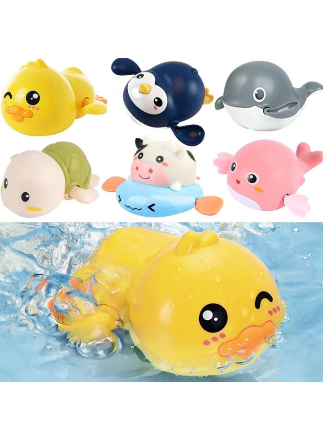 إيهوم 6 قطع ألعاب حمام، ألعاب حوض الاستحمام، ألعاب حوض الاستحمام، لعبة السباحة المائية للسباحة في حوض الاستحمام، ألعاب بطة السباحة اللطيفة في حوض الاستحمام - Image 1