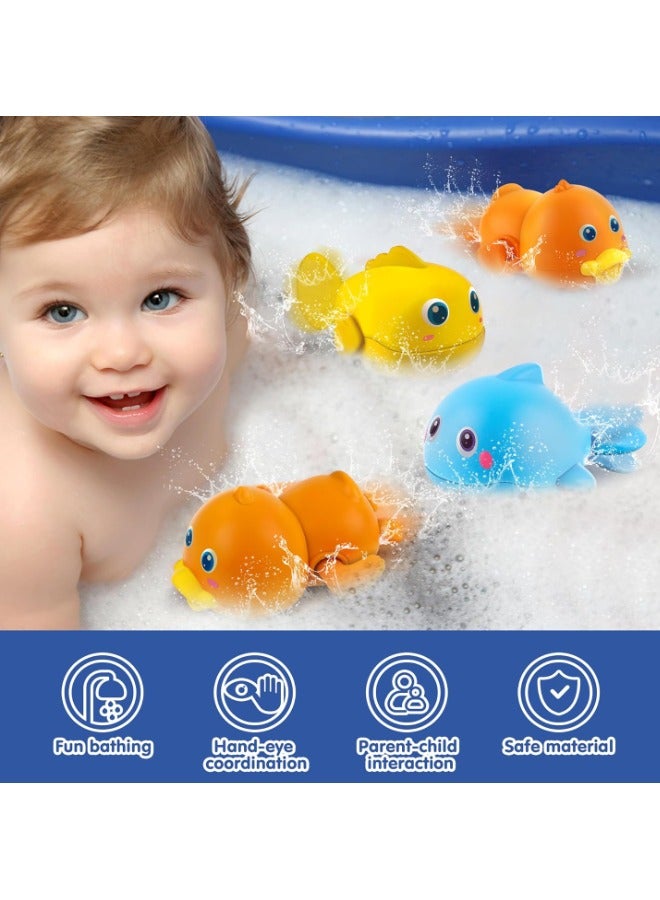 إيهوم 6 قطع ألعاب حمام، ألعاب حوض الاستحمام، ألعاب حوض الاستحمام، لعبة السباحة المائية للسباحة في حوض الاستحمام، ألعاب بطة السباحة اللطيفة في حوض الاستحمام - Image 4