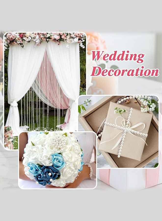 Sweet Life 39 Feet 6mm Pearl Strings Garland for Crafts, Artificial Pearl Beaded Trim Chain Roll Strands for Wedding Centerpieces Bouquet Party Decoration Christmas Tree Garland - Image 5