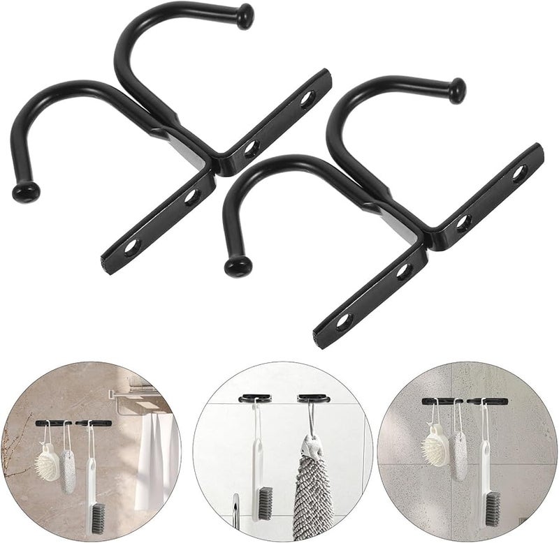 خطافات حائط حديدية عتيقة الطراز 10 قطع سوداء خشنة متينة سميكة لتعليق المعاطف والمناشف - Image 3