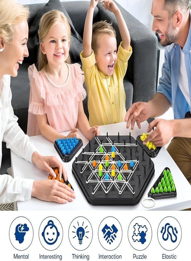 KIYASU Big Size Chain Triangle Chess Board Game - Fun Geometric Family Strategy Game for Kids & Adults | 2 to 4 Players Party Game for Family Night - Image 5