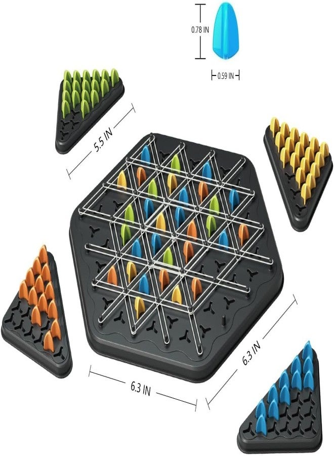 KIYASU Big Size Chain Triangle Chess Board Game - Fun Geometric Family Strategy Game for Kids & Adults | 2 to 4 Players Party Game for Family Night - Image 2