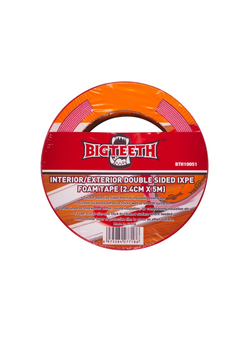 Interior/Exterior Double Sided Ixpe Foam Tape 2.4cm x 5m