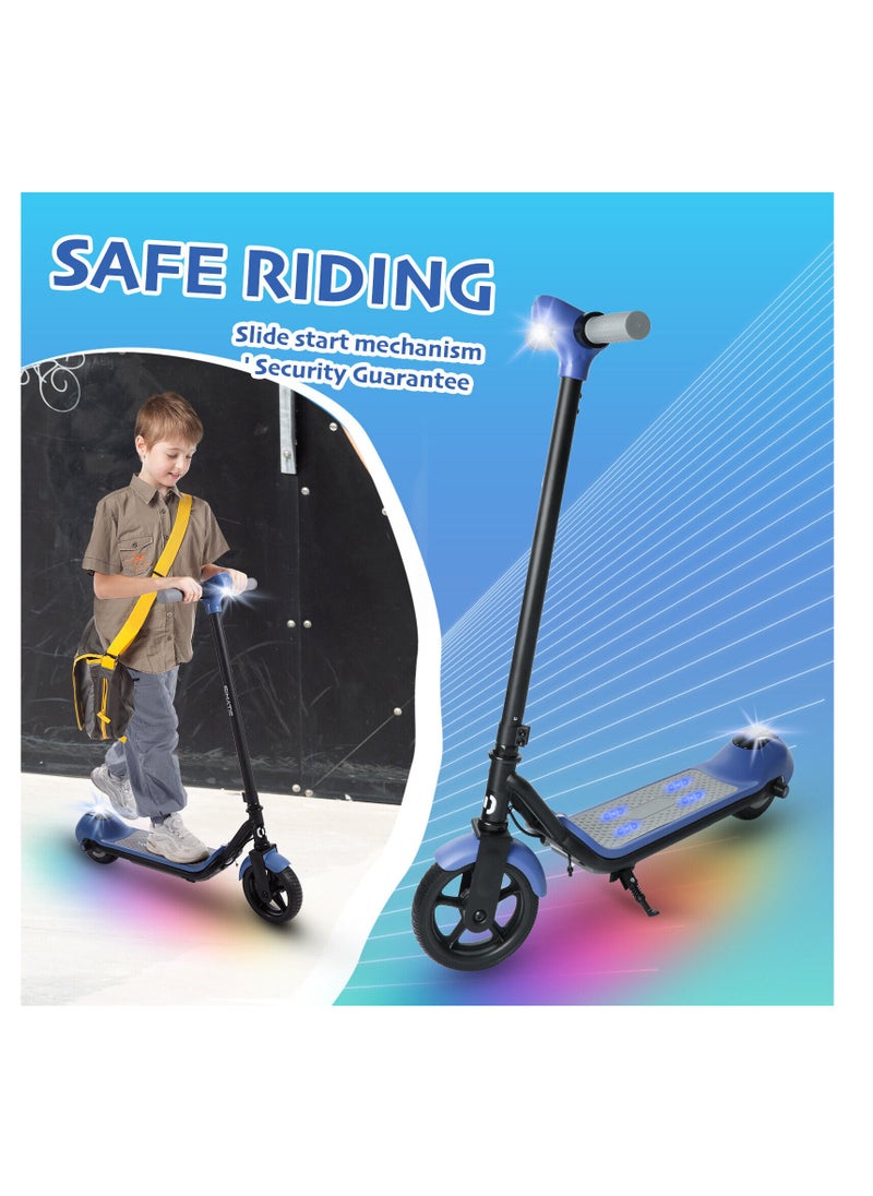 Electric Scooters 24 V Blue For Kids Bluetooth LED Display Pedal Lights E-Scooter