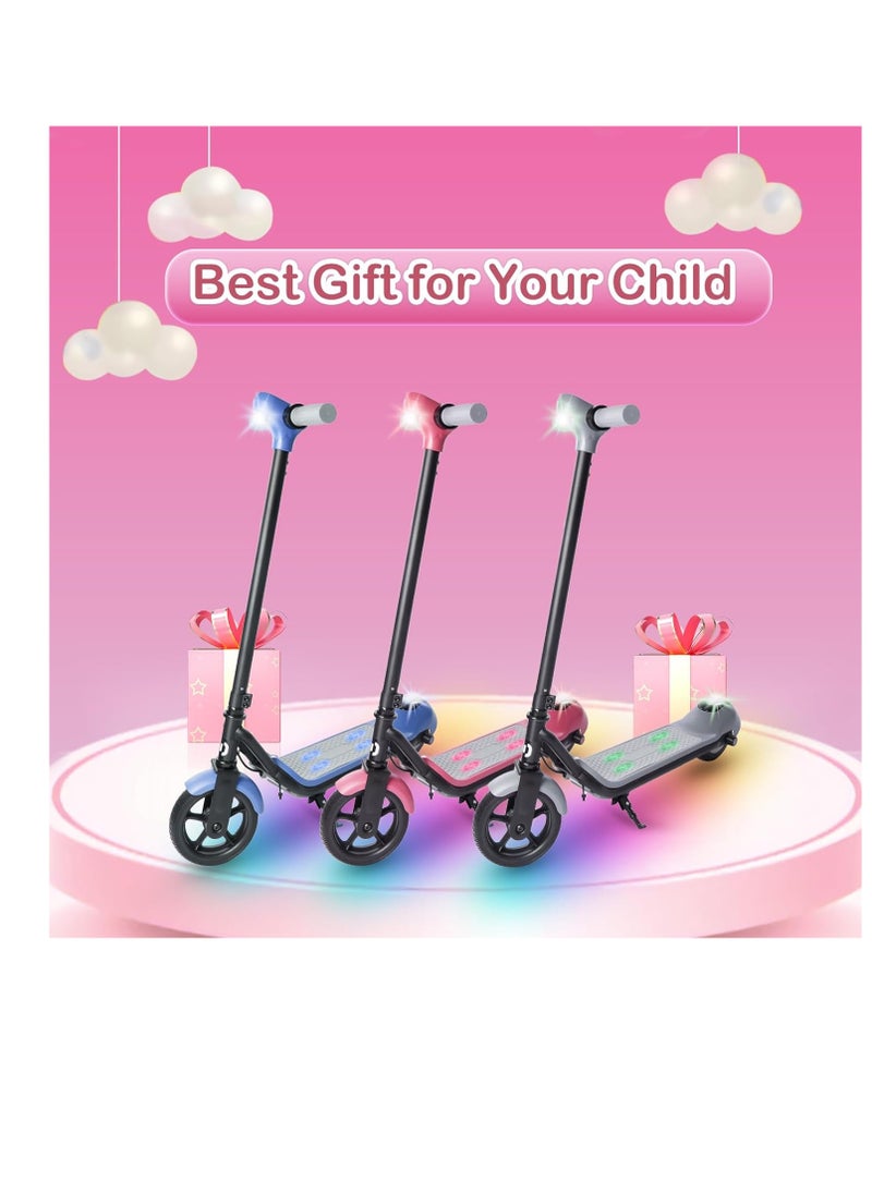Electric Scooters 24 V Blue For Kids Bluetooth LED Display Pedal Lights E-Scooter