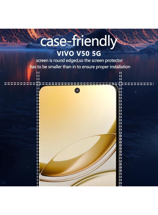 اسكرين شاشه من الزجاج المقوى لهاتف Vivo V60 5G، قطعة واحدة من غشاء الخصوصية المصنوع من الزجاج الواقي بصلابة 9H المضاد للتجسس لهاتف Vivo V60 5G، واقي شاشة فاميه - Image 3