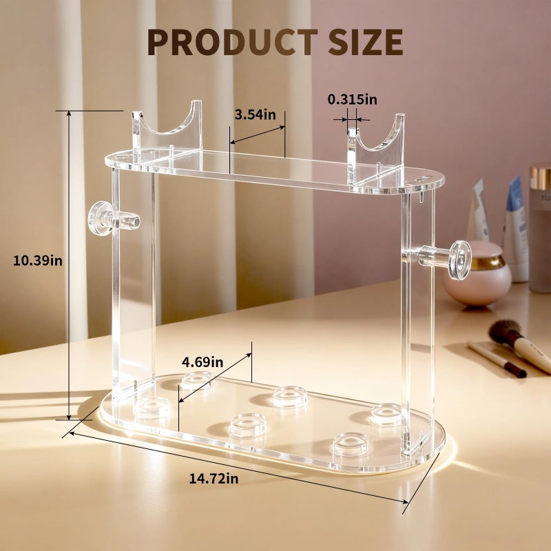 WHEARTED Acrylic Holder and Organizer Compatible with Airwrap of Dyson and Airwrap Attachments, Airwrap holder Stand Storage, Countertop Airwrap Styler Rack Compatible with Airwrap Accessories - Image 3