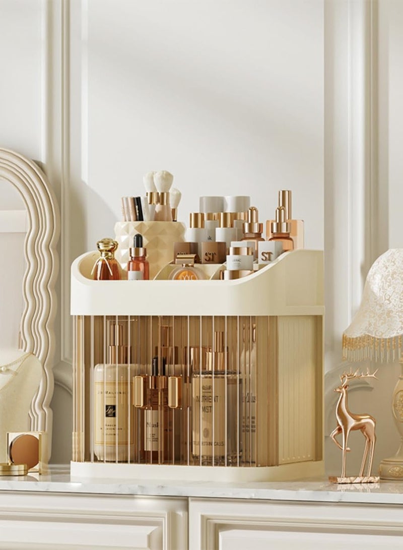 XiuWoo Make Up Organiser, Cosmetic Organiser, Make-Up Storage System, Skincare Organiser Box, for Dressing Table Accessories, Cosmetic Stand, Room Decoration, Aesthetic Stuff Clean Girl - Image 1