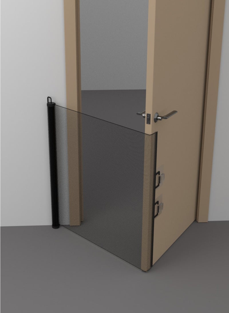 بيروي باب سلامة الأطفال الشبكي القابل للسحب لسلامة الأطفال الرضع، سياج الحيوانات الأليفة، باب الحيوانات الأليفة الحاجز لسياج الأطفال، باب الحيوانات الأليفة الحاجز للأطفال، قابل للتوسيع حتى عرض 110 سم، باب الكلب | باب درج باب الأطفال الرضع، باب باب سلامة الأطفال الرضع، باب الكلب السحري، باب درج الحيوانات الأليفة الآمن القابل للطي المحمول شبكة عزل واقية مع خطافات وأعمدة مقواة، باب مدخل المطبخ المرن للحيوانات الأليفة - Image 1