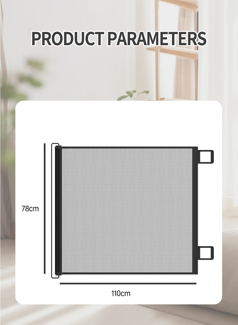 بيروي باب سلامة الأطفال الشبكي القابل للسحب لسلامة الأطفال الرضع، سياج الحيوانات الأليفة، باب الحيوانات الأليفة الحاجز لسياج الأطفال، باب الحيوانات الأليفة الحاجز للأطفال، قابل للتوسيع حتى عرض 110 سم، باب الكلب | باب درج باب الأطفال الرضع، باب باب سلامة الأطفال الرضع، باب الكلب السحري، باب درج الحيوانات الأليفة الآمن القابل للطي المحمول شبكة عزل واقية مع خطافات وأعمدة مقواة، باب مدخل المطبخ المرن للحيوانات الأليفة - Image 3