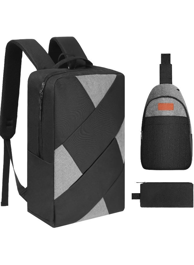 حقيبة ظهر سفر لللابتوب للرجال والنساء طقم مكون من 3 قطع - Image 1