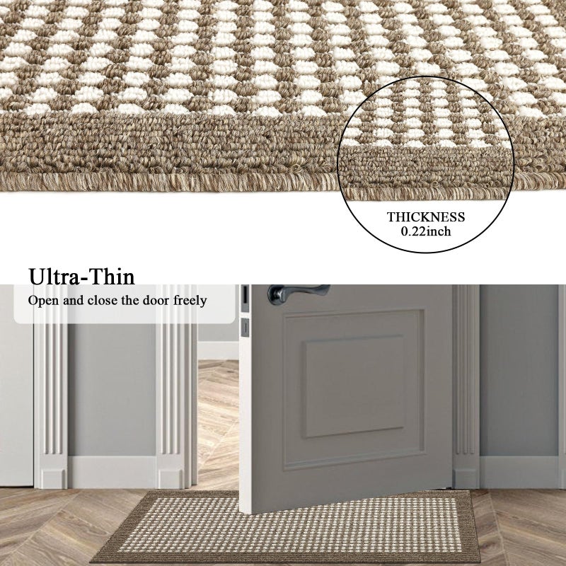 Ileading ilheading غرفة الغسيل Runner Rug 20 "x59" "الماء الحصير المطبخ الطابق المطبخ غير مدخل رمي السجاد سجاد قابلة للغسل لصالح ممسحة بالوعة غرفة نوم BETMAT (بني)  - Image 4