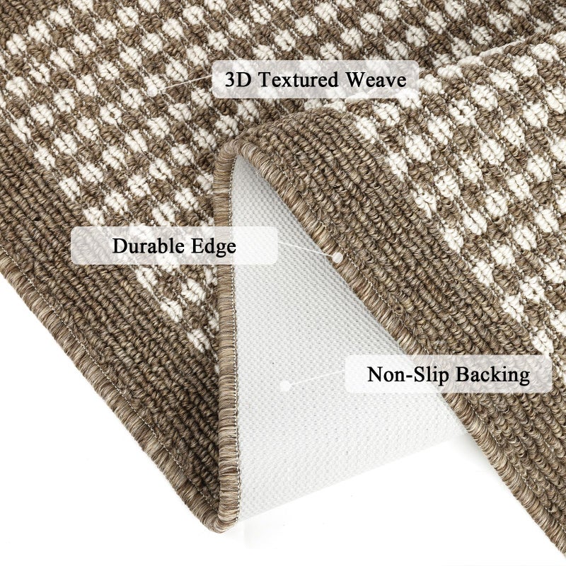 Ileading ilheading غرفة الغسيل Runner Rug 20 "x59" "الماء الحصير المطبخ الطابق المطبخ غير مدخل رمي السجاد سجاد قابلة للغسل لصالح ممسحة بالوعة غرفة نوم BETMAT (بني)  - Image 3