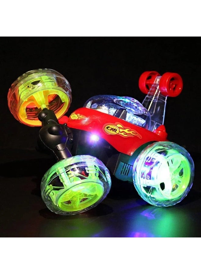 Rechargeable Remote Control Stunt Car for Kids – 360° Rotation with LED Lights - Image 1