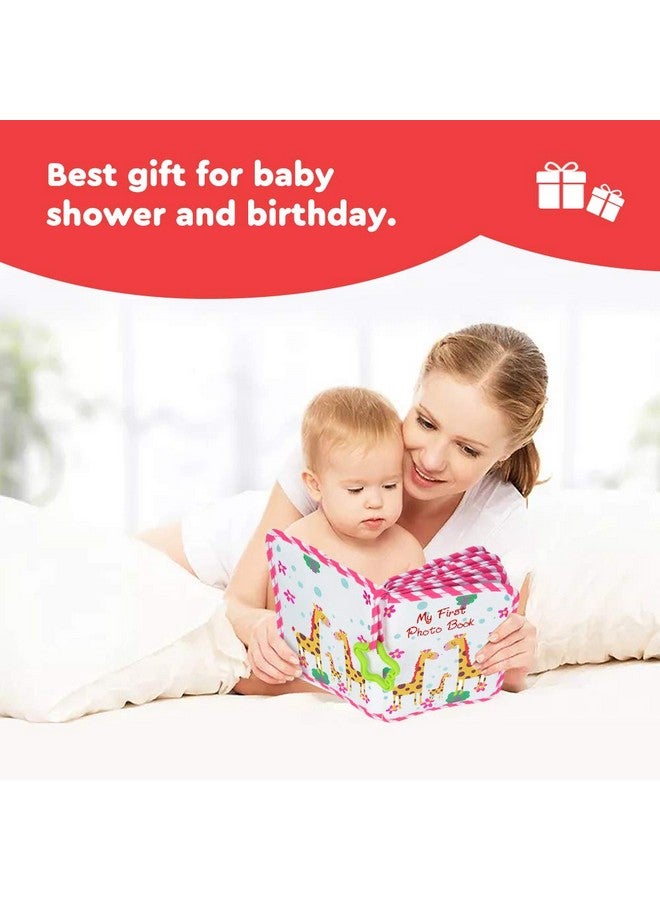 AUVCAS Baby Photo Album Soft Cloth Photo Book First Year Memory Album Shower Gift for Babies Newborns Toddlers & Kids,Holds 4x6 Inch Photos. (Pink) - Image 2