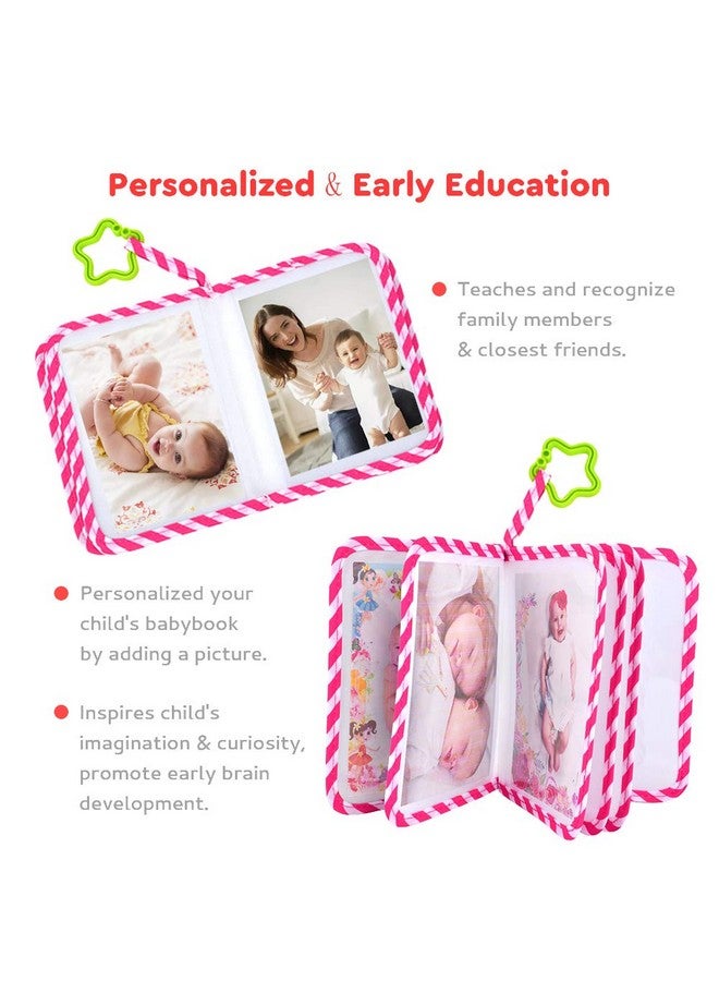 AUVCAS Baby Photo Album Soft Cloth Photo Book First Year Memory Album Shower Gift for Babies Newborns Toddlers & Kids,Holds 4x6 Inch Photos. (Pink) - Image 3