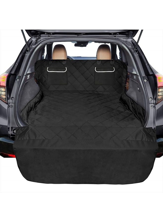 F-color SUV Cargo Liner for Dogs, Waterproof Pet Cargo Cover Dog Seat Cover Mat for SUVs Sedans Vans with 2 Large Pockets, Non-Slip, Large Size Universal Fit, Black - Image 1