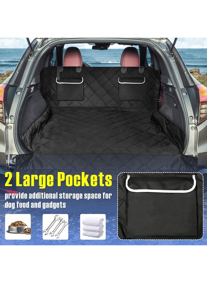 F-color SUV Cargo Liner for Dogs, Waterproof Pet Cargo Cover Dog Seat Cover Mat for SUVs Sedans Vans with 2 Large Pockets, Non-Slip, Large Size Universal Fit, Black - Image 5