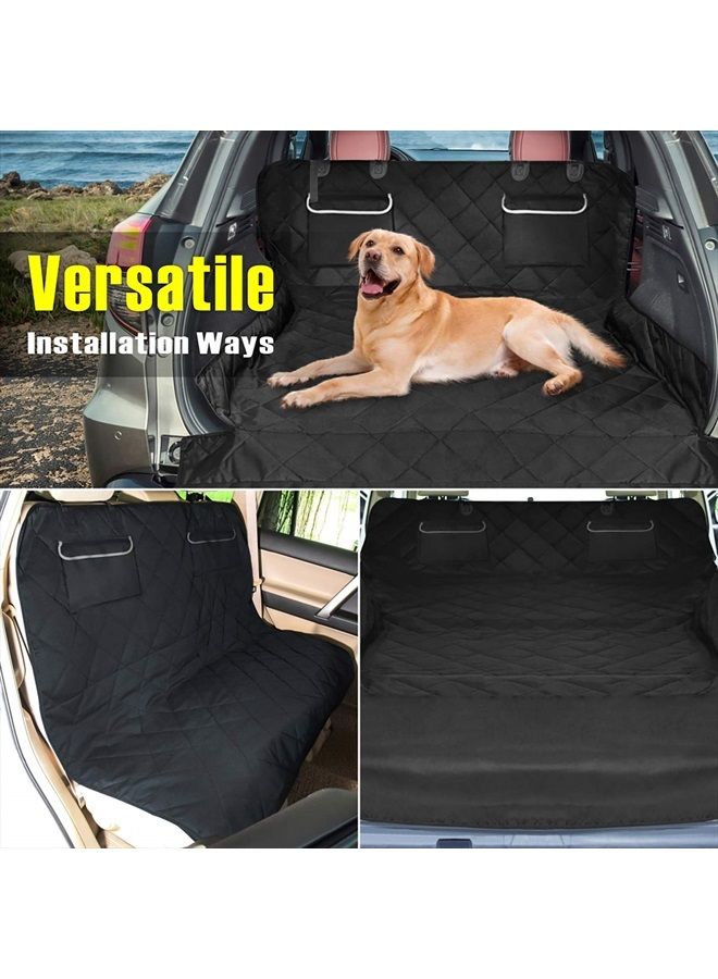 F-color SUV Cargo Liner for Dogs, Waterproof Pet Cargo Cover Dog Seat Cover Mat for SUVs Sedans Vans with 2 Large Pockets, Non-Slip, Large Size Universal Fit, Black - Image 4