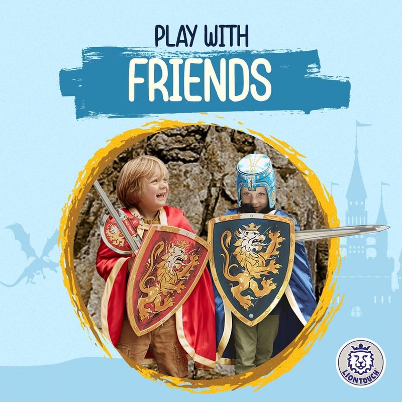 LIONTOUCH - Noble Knight Axes for Boys, Blue/Red - Age 3-8 | Durable Foam Toy for Kids in Golden Lion Theme | Safe Weapon Accessory for Knight Costumes and Fancy Dress - Image 5
