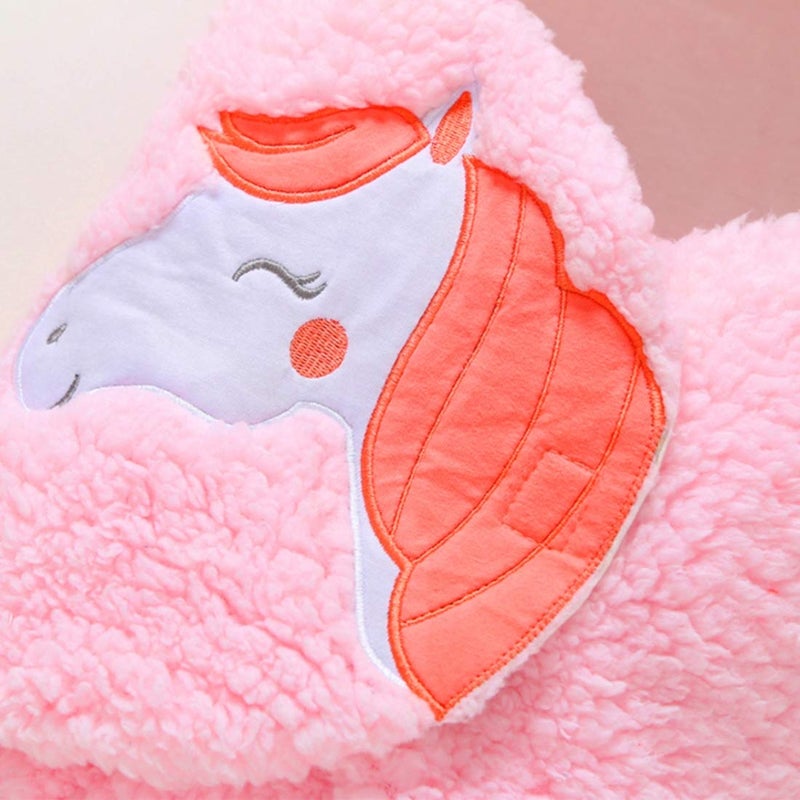 BRANDONN Baby Blankets New Born Combo Pack of Super Soft Baby Wrapper Baby Sleeping Bag for Baby BoysGirls 76cm x 42cm 16 Months Sherpa Microfiber Lightweight Unicorn Pink Blue - Image 5