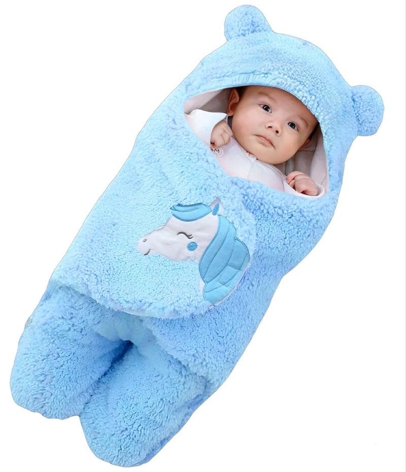 BRANDONN Baby Blankets New Born Combo Pack of Super Soft Baby Wrapper Baby Sleeping Bag for Baby BoysGirls 76cm x 42cm 16 Months Sherpa Microfiber Lightweight Unicorn Pink Blue - Image 3