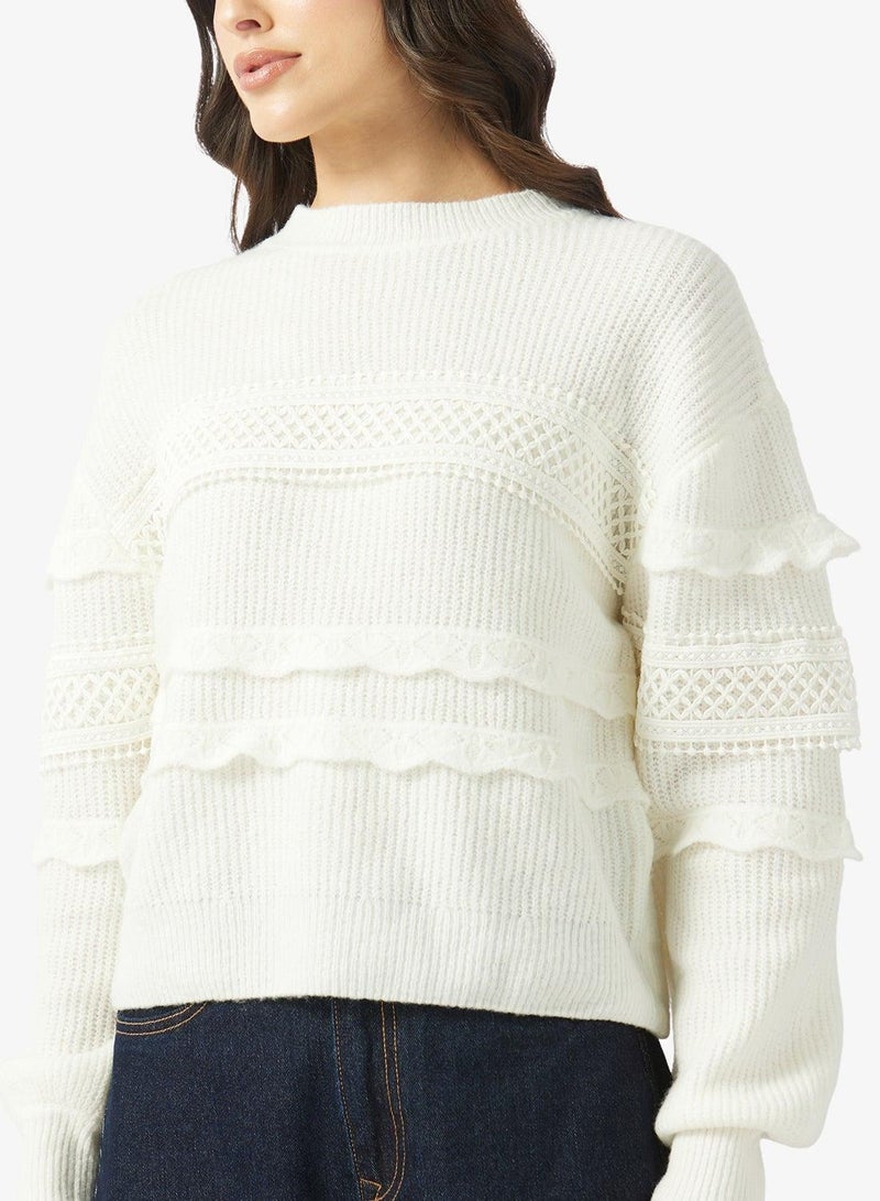 VERO MODA Vmcathy Lace Detailed Knit Pullover - Image 3