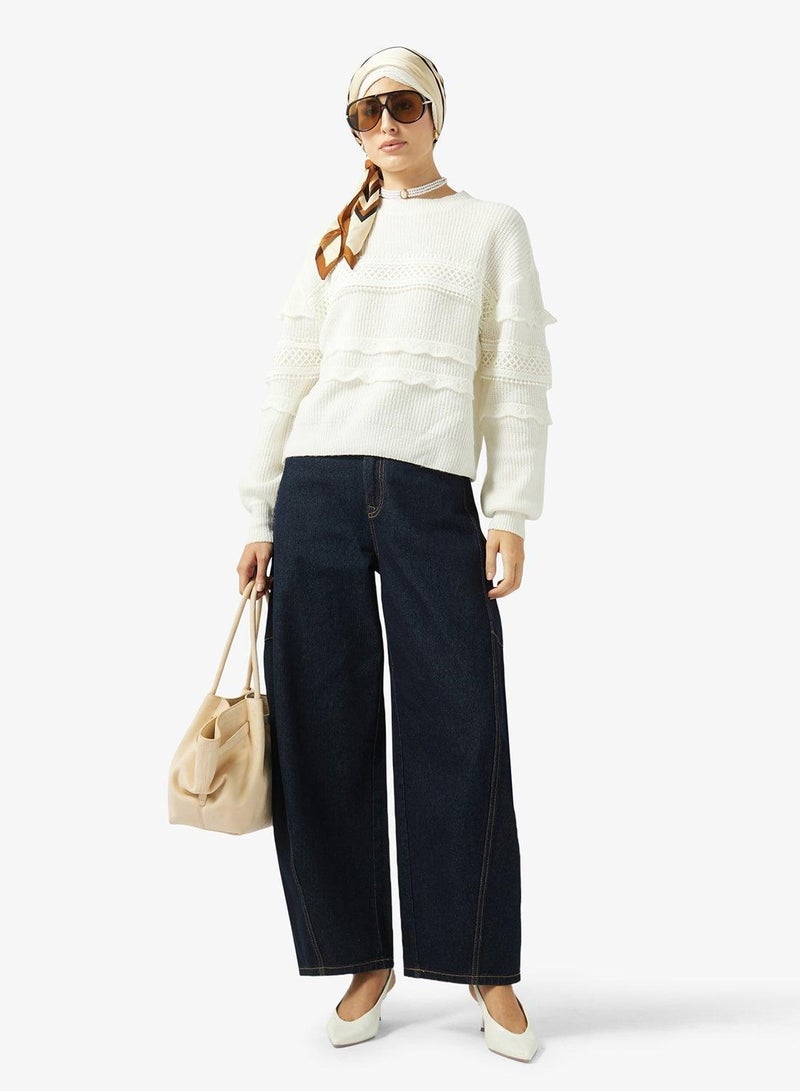 VERO MODA Vmcathy Lace Detailed Knit Pullover - Image 2
