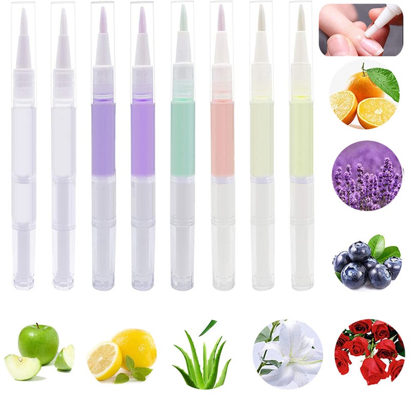 8PCS Cuticle Oil PensCuticle Revitalizer Oil Pen with Soft BrushCuticle Oil Bulk for Nails Moist and TreatmentNail Oil Manicure Repair The Cuticle8 Kinds of Fruity Smell