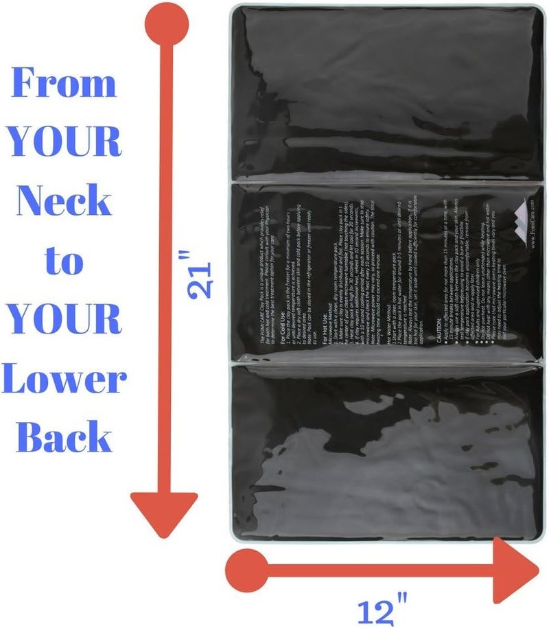 FOMI Premium Large Clay Ice Pack for Back or Shoulder Pain Relief 21 x 12 by FOMI Care  Reusable Cold Therapy Full Back Oversized Wrap and Compress  Freezable  Dual Use  Weighted Lap Pad - Image 3