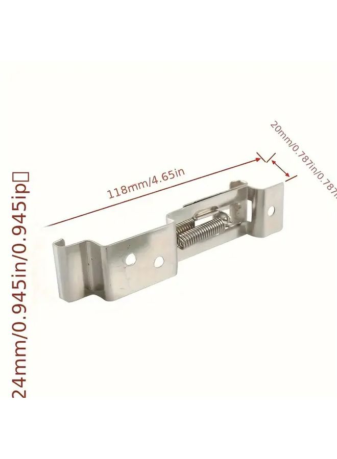 Set Of 4 Adjustable Spring Clip License Plate Holders Durable Stainless Steel Metal Brackets - Image 2