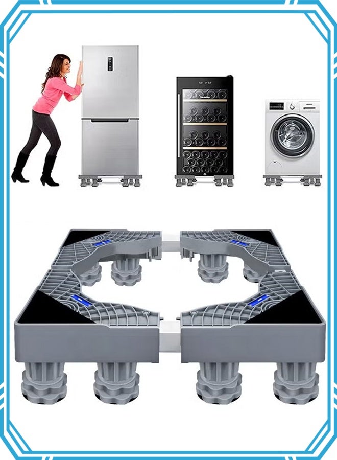 APEX Fridge Stand Universal Stand Base Adjustable Refrigerator Stand with 8 Strong Feet for Washing Machine Stand Pedestal, Fridge Base Stand, Adjustable Appliance Dolly Square - Image 1