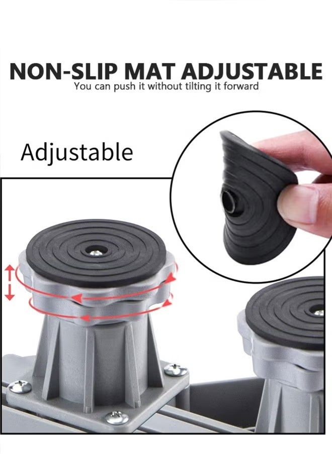 APEX Fridge Stand Universal Stand Base Adjustable Refrigerator Stand with 8 Strong Feet for Washing Machine Stand Pedestal, Fridge Base Stand, Adjustable Appliance Dolly Square - Image 3