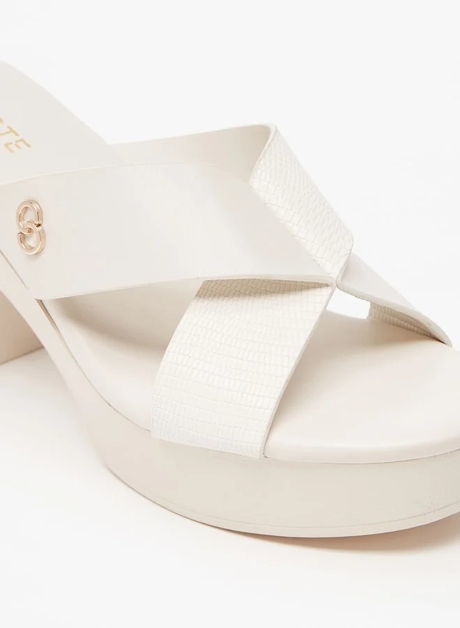 Celeste Womens Solid Slip-On Sandals With Block Heels