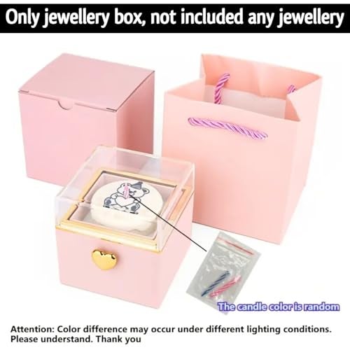 TLISMI Little Bear-Themed Automatic Rotating Cake Ring Box with Candle | Romantic, Surprise Jewellery Storage Box for Ring, Pendant & Necklace | Perfect gifts for Valentine's Day and Mother's Day - Image 3