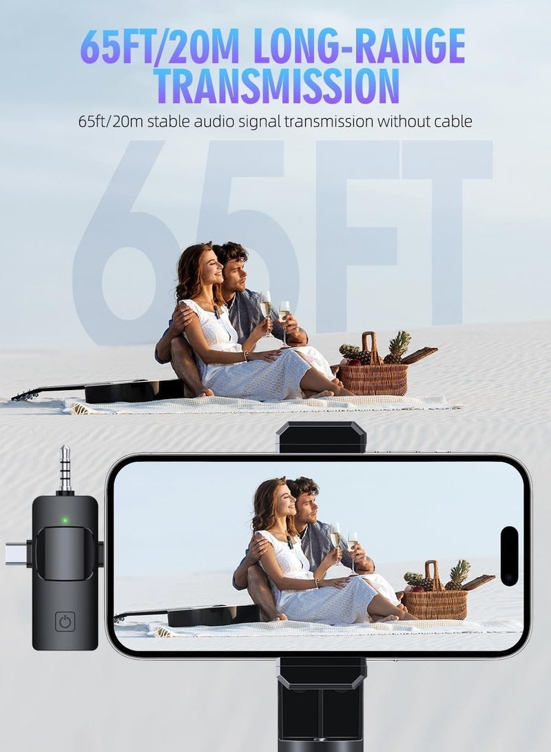 3 in 1 Wireless Microphones plug and play , widely compatible , clear timbre , high sensitive for iPhone, iPad, Android, Camera, USB-C Microphone, 7-Hour Battery, Mini Microphone with Noise Reduction for Video Recording, Vlog, YouTube, TikTok - Image 3