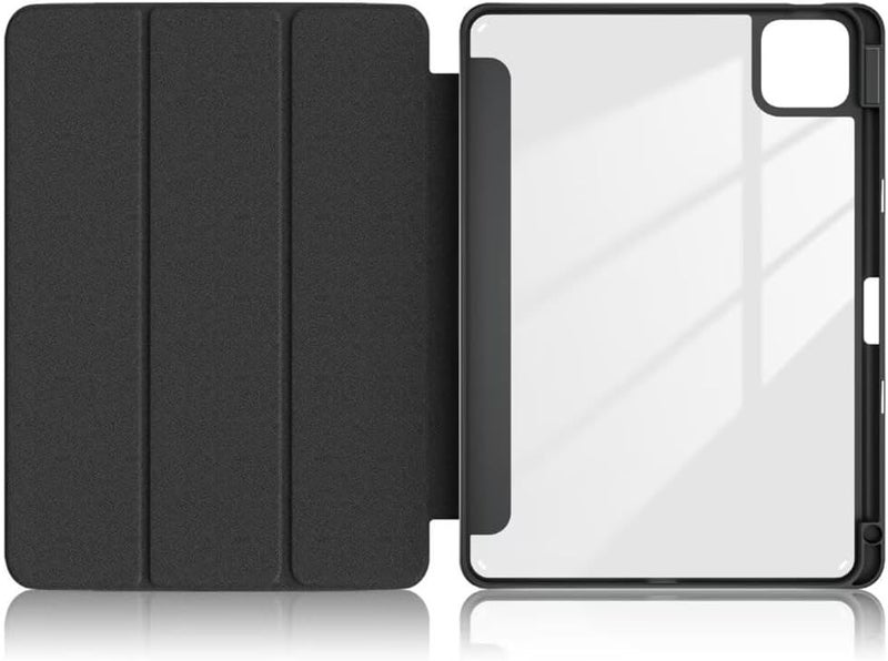 حافظة لجهاز Xiaomi Pad 6S Pro 12.4، رقيقة جداً، غطاء ذكي من TPU ناعم مع وظيفة النوم التلقائي، حافظة خلفية من الأكريليك الشفاف، لجهاز Xiaomi Pad 6S Pro 12.4، باللون الأسود - Image 4