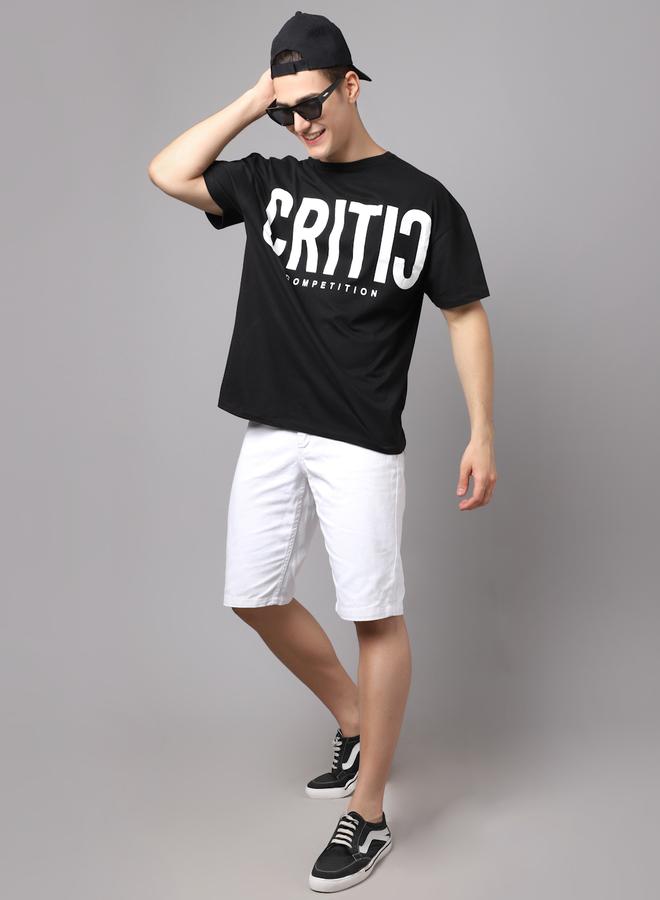 Take Two Men Black Graphic Printed Pure Cotton Oversized T-Shirt - Image 5