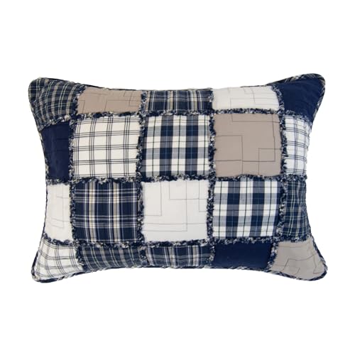 Donna Sharp Checkerboard Indigo- King Quilt Set, Measures 108 x 90, Includes 1 Quilt and 2 King Shams, Machine Washable - Image 5