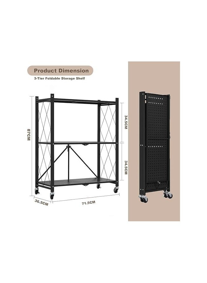 بونكا رف تخزين سميك قابل للطي يتكون من 3 طبقات لون اسود من بونكا - Image 2