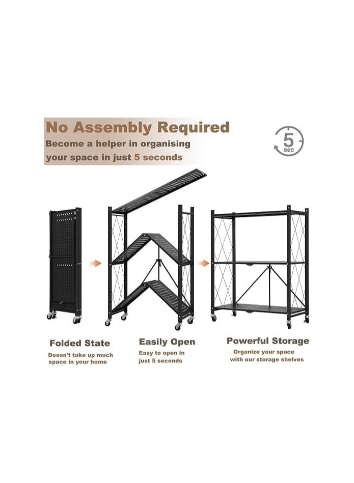 بونكا رف تخزين سميك قابل للطي يتكون من 3 طبقات لون اسود من بونكا - Image 3