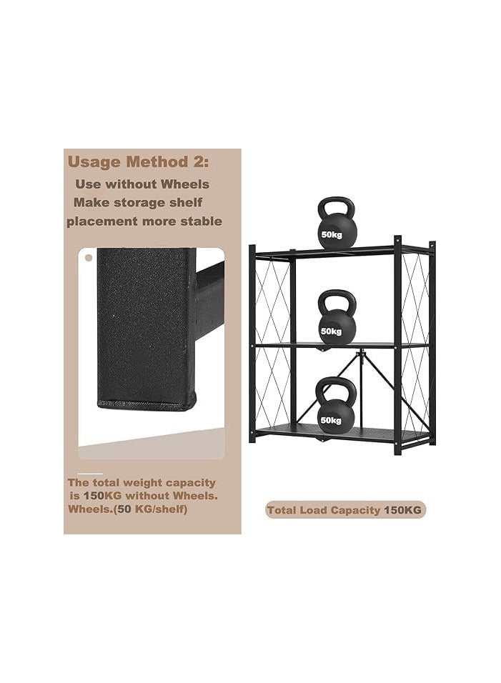 بونكا رف تخزين سميك قابل للطي يتكون من 3 طبقات لون اسود من بونكا - Image 4