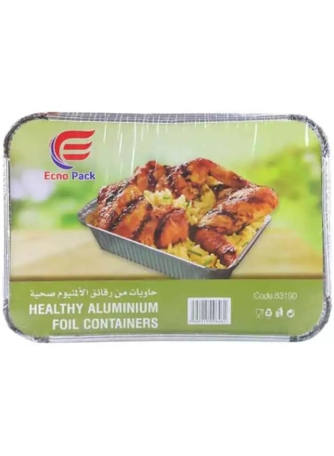 Day To Day Ecno Pack Aluminium Food Containers with Lid 30X20cm- 10pcs - Image 1