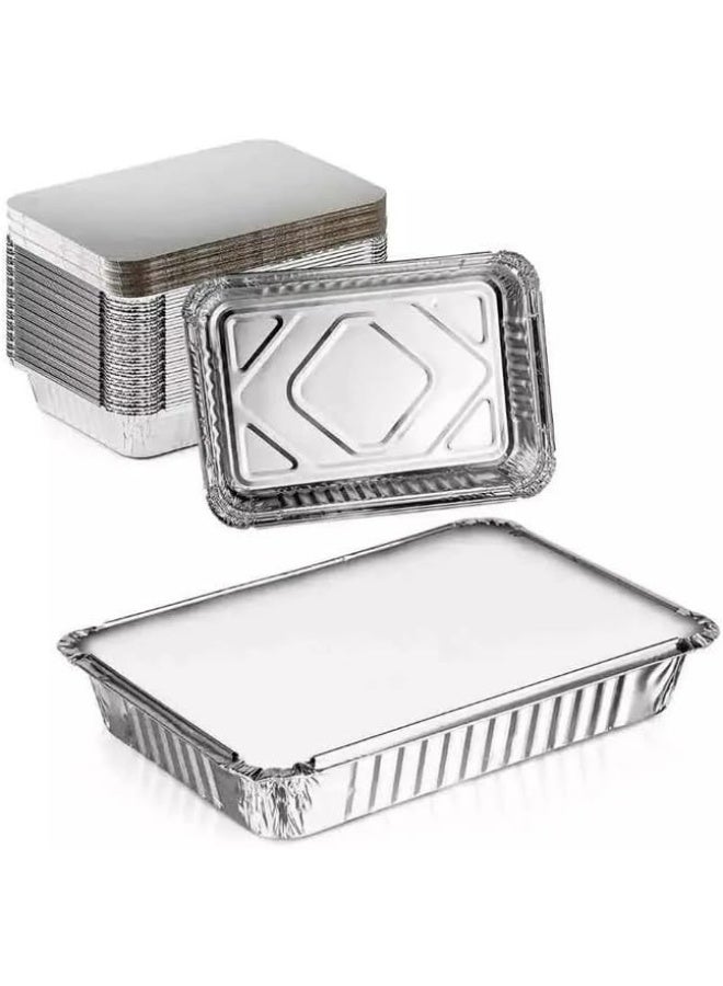 Day To Day Ecno Pack Aluminium Food Containers with Lid 30X20cm- 10pcs - Image 2