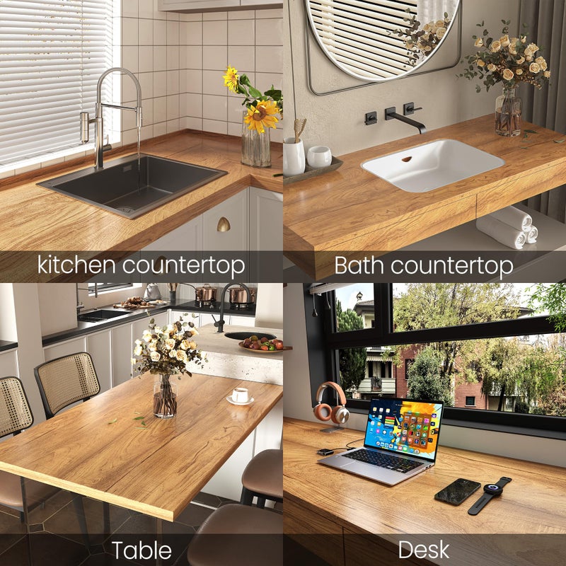 COSNIGHT Wood Grain Contact Paper with Tools, Peel and Stick Wallpaper, Self Adhesive Wall Paper for Countertop Drawer Shelf Liner Cabinet Easy to Clean 15.7In x 393In - Image 2