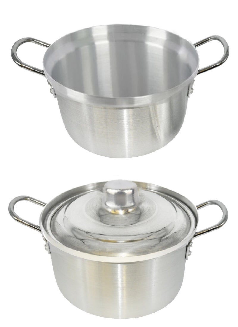 Set Of 8 Shiny Aluminum Pots With Two Handles Size 1.5L /2L /3 L / 4L / 5L / 6.5L/ 7.5L / 8.5 L