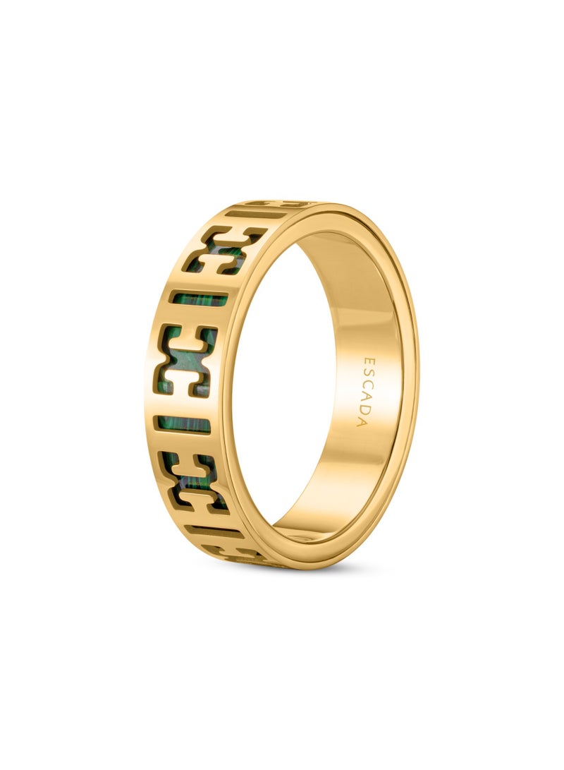 ESCADA Linda Gold And Green Ring For Women 54MM  - Image 2