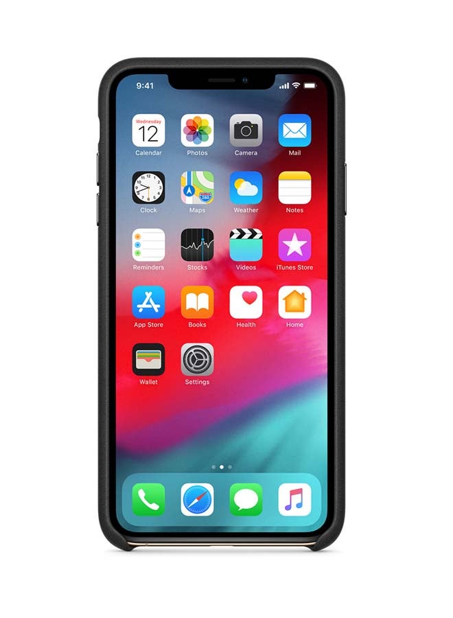 ابل  غطاء حماية من الجلد لهاتف آيفون XS ماكس أسود - Image 2