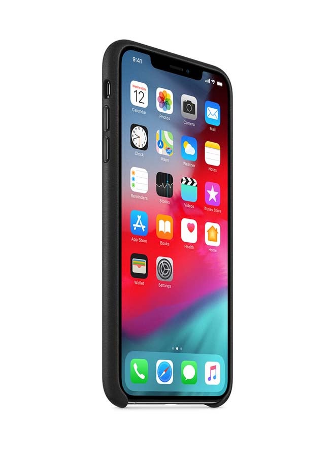 ابل  غطاء حماية من الجلد لهاتف آيفون XS ماكس أسود - Image 3